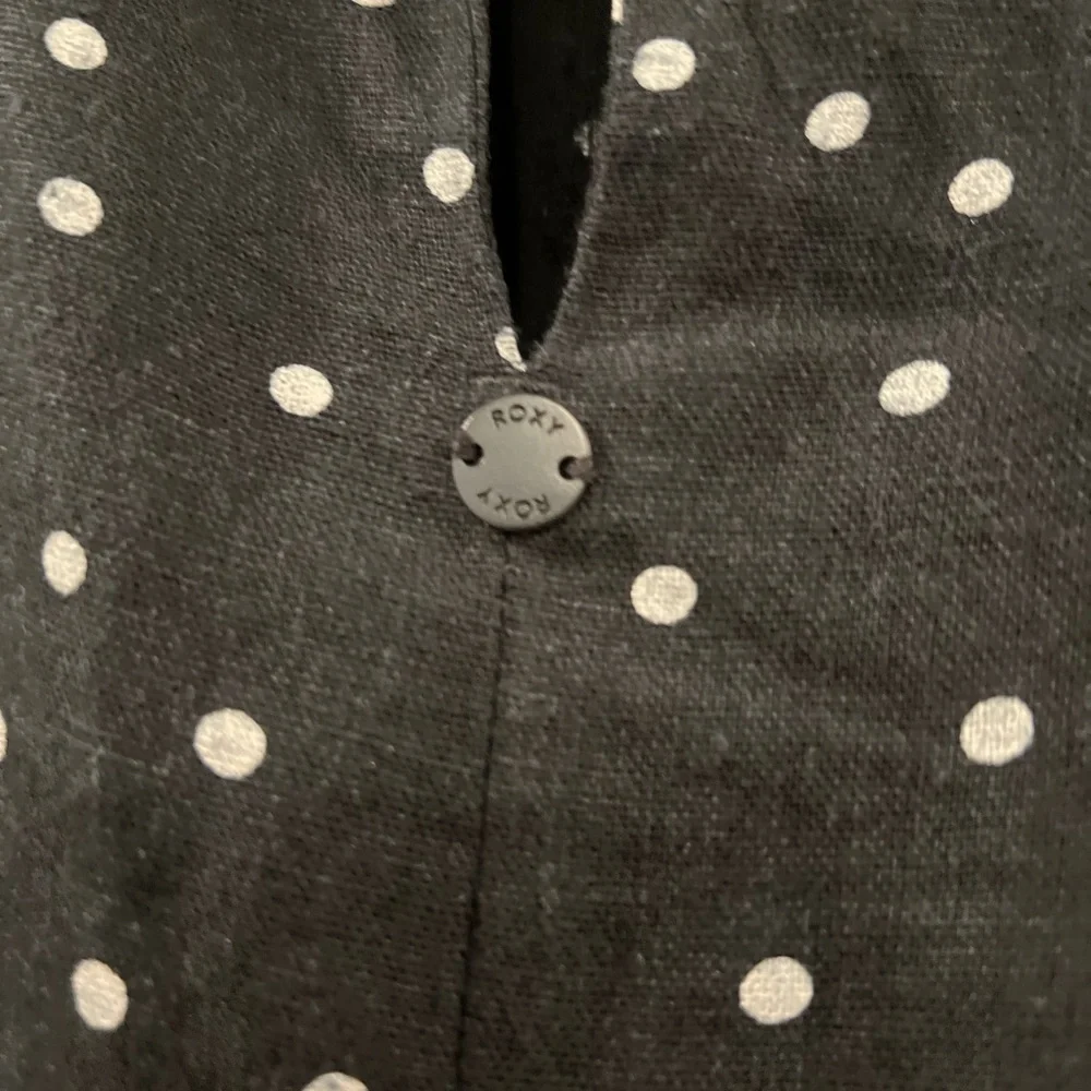 Roxy Black/White Polka Dot Cropped Wide Leg Jumpsuit Size Small